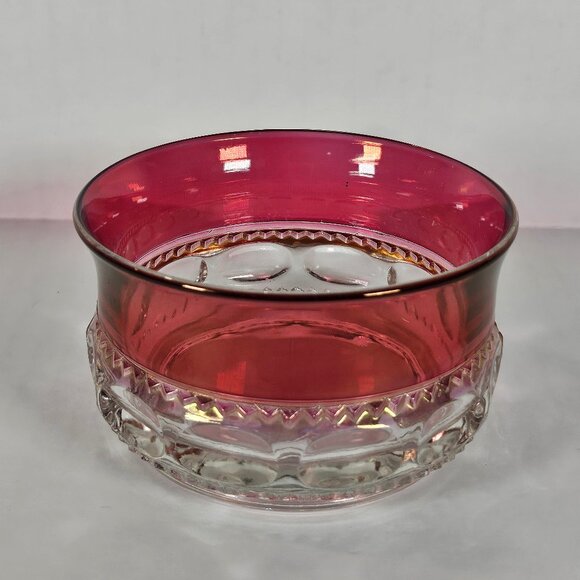 Tiffin Franciscan Kings Crown Ruby Cranberry Flashed Finger Bowl - Picture 1 of 11